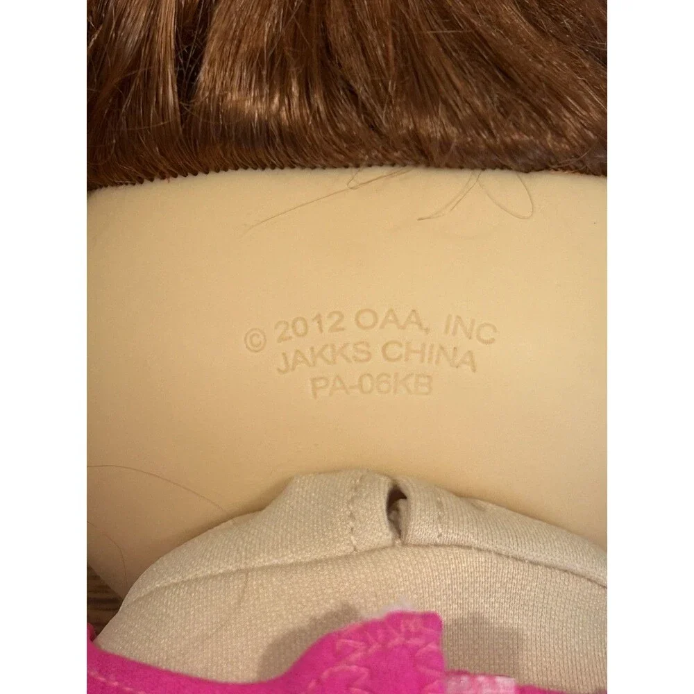 2012 JAKKS Cabbage Patch Doll Girl Gymnastic Brown Red Hair Leotard Blue Eye 16”